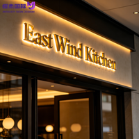 Enseigne LED personnalisée en lettres creuses, motif fleur rose, résistante à l'eau, éclairée par l'arrière, pour devanture de restaurant ou de magasin