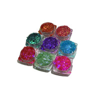Polvo de purpurina semitransparente camaleón de colores, accesorios para uñas, polvo brillante hecho a mano, juguete fluido de ilusión, PET que cambia de color