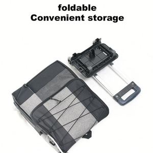Sac isotherme à roulettes personnalisé avec logo, idéal pour la livraison de repas, de vin et de pique-niques, en toile imperméable – Vente en gros usine - Product Image 4