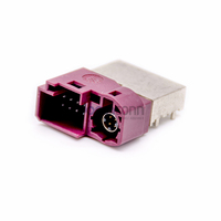 Conector RF Macho HSD 4+8 de Alta Velocidad, Código H, Montaje en PCB con Orificio Pasante para GPS Automotriz