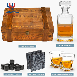 Set Hadiah Batu Whiskey 10oz Set Gelas Batu Whiskey untuk Bourbon Cocktail Brandy Wine dengan Kotak Kayu Premium - Product Image 3