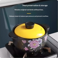 Casseroles en céramique Série Fée des Fleurs Prêtes pour le gaz et l'induction Couvercle en céramique sécuritaire Nutrition saine Pot à soupe