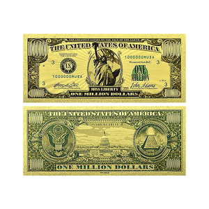Billete <span class=keywords><strong>de</strong></span> 1 Millón <span class=keywords><strong>de</strong></span> Dólares Estadounidenses con <span class=keywords><strong>la</strong></span> <span class=keywords><strong>Estatua</strong></span> <span class=keywords><strong>de</strong></span> <span class=keywords><strong>la</strong></span> <span class=keywords><strong>Libertad</strong></span> en Lámina <span class=keywords><strong>de</strong></span> Oro, 15.5x6.5cm, Doble Cara, para Colección - Product Image 4