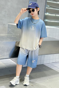Trajes de <span class=keywords><strong>ropa</strong></span> para niños con estampado degradado para niños, camisetas y pantalones cortos, <span class=keywords><strong>ropa</strong></span> de verano de moda para <span class=keywords><strong>adolescentes</strong></span> - Product Image 4