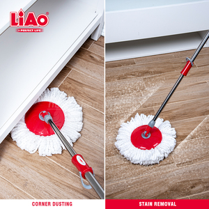 LiAo Easy Clean Foot Pedal 360 <strong>Spin</strong> <strong>Mop</strong> and Bucket Set with Power Wringer System and Soap Dispenser - Product Image 4