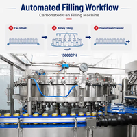 Machine de remplissage entièrement automatique pour boissons gazeuses et eau pétillante en canettes aluminium 500 ml