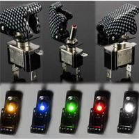 Interrupteur à bascule 12 Volts en métal, 20 ampères, Mini interrupteur avec couvercle en plastique étanche, éclairage Led, interrupteur à bascule à 3 broches