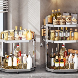2/3 Layers Standing Type Metal Kitchen Spice Rack Corner Seasoning Storage Rack Spice Jar Organizer para <span class=keywords><strong>Home</strong></span> Acessórios - Product Image 4