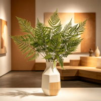 Spray de fougères artificielles de qualité supérieure, feuilles de fougère réalistes, fausses branches vertes, arrangement de vase de table d'intérieur, décoration intérieure moderne