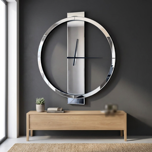 Modern Round <b>Wall</b> <b>Clock</b> with Metal Frame and Minimalist Design for Home Office Living Room <b>Decorative</b> <b>Wall</b> <b>Clock</b> - Product Image 5