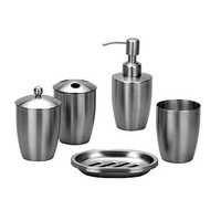BX haute qualité argent SS 304 # ensemble de salle de bain distributeur de savon gobelet porte-savon porte-brosse de toilette revêtement anti-empreintes digitales