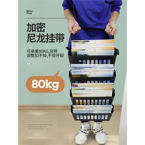 Cesta colgante de nailon para libros, almacenamiento de escritorio de gran capacidad para estudiantes, organizador multifuncional para el aula, tipo gancho rectangular - Product Image 1