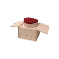 Nouvelle boîte cadeau de luxe haut de gamme créative à double ouverture avec tiroir, motif floral carré bronzé, en carton, pour roses surprise