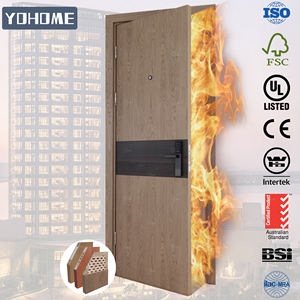 Porte coupe-feu en bois standard australien UL10b-10c homologuée Portes coupe-feu intérieures en bois Porte coupe-feu Fd60 pour hôtel - Product Image 6