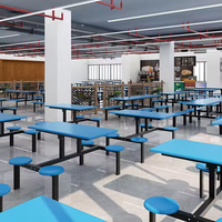Mobilier de salle à manger moderne Table de salle à manger Chaise Table et chaise de cantine scolaire pour 4 6 8 personnes