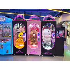 Pretpark Muntbediende Roze Date Cut 2 Win Speelgoed Automaat Automatisch Gesneden Touw Prijs Grote Knuffels Schaar Game Machine