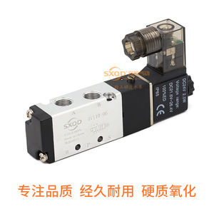 Vanne solénoïde à deux positions et cinq voies Sxqd 4V110 06 pour commande de vérin électropneumatique, montage sur panneau - Product Image 4