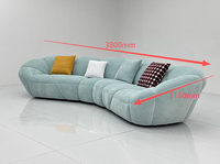 Canapé modulaire incurvé en forme de nuage, style minimaliste italien, canapé en tissu design pour résidence, grand appartement