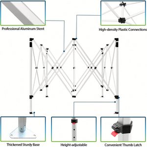 เต็นท์กันสาดแบบพกพาขนาด 10x10 ฟุต เต็นท์ป๊อปอัพกันน้ำ พับเก็บได้ สำหรับงานกลางแจ้ง โครงสร้างแบบเฟรม ผ้าคลุมทำจากผ้า Oxford - Product Image 4