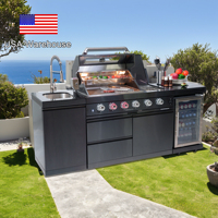 Ensemble d'Îlot de Cuisine Extérieure BBQ en Acier Inoxydable pour Fabricants