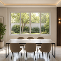 Ventana Corredera de Aluminio Moderna con Función Insonorizante, Diseño Minimalista, Ventanas Corredizas de Vidrio Grandes Personalizadas para Jardín Exterior de Villa