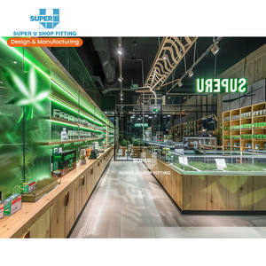 Tienda de puros personalizada suministros diseño vidrio de madera tabaco dispensario vitrina sala de exposición cultivo <span class=keywords><strong>Wape</strong></span> exhibición humo escaparate - Product Image 1