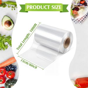 Rouleau de tube polyéthylène de 6 pouces de large, 1000 pieds de long, qualité alimentaire, emballage transparent - Product Image 2