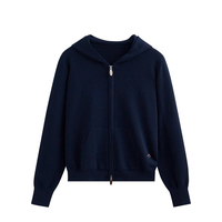 Service OEM/ODM – Cardigan zippé décontracté en laine fine pour femme avec capuche, tricot personnalisé avec logo