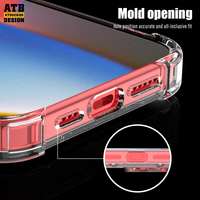 Étuis de téléphone ATB pour iPhone, en TPU super transparent anti-jaunissement, finition miroir, étanches, antichocs, avec cordon tour de cou