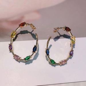 Hibride ziron zircon ต่างหูสตั๊ดเพทายทรงลูกบาศก์คุณภาพสูงหยดน้ำขนาดใหญ่สำหรับงานแต่งงานของขวัญเครื่องประดับ E-711 - Product Image 2