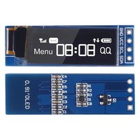 Modul tampilan OLED I2C 0.91 inci putih/biru I2C Driver layar OLED DC 3.3V ~ 5V untuk modul LCD Arduino