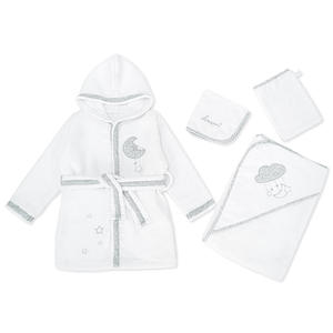 Peignoir à Capuche Épais et Absorbant en Coton Pur pour Nouveau-Né – Ensemble 4 Pièces Sunnozy pour la Maison - Product Image 6