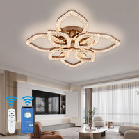 Zèle Éclairage Télécommande Led Lustre Lumières Salon Fleur Forme Acrylique Plafonnier