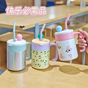 Bouteille d'eau isotherme en céramique pour femme avec paille et compartiment à thé, idéale pour le bureau, été 2025 - Product Image 4