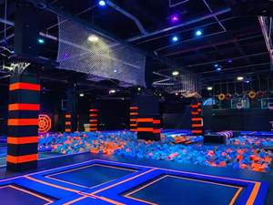 Aire de jeux intérieure commerciale <span class=keywords><strong>360</strong></span> JUMP, <span class=keywords><strong>trampoline</strong></span> coloré, grande capacité, équipement de parc de loisirs <span class=keywords><strong>pour</strong></span> enfants, <span class=keywords><strong>filet</strong></span> de sécurité, rembourrage souple - Product Image 4