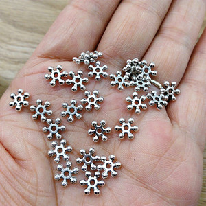 Moda all'ingrosso Daisy distanziatori fiore perline metallo tibetano argento colore distanziatore perline accessori per la fabbricazione di gioielli - Product Image 5