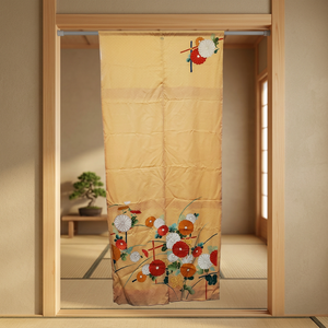 Finesse Rates Prestigious Quality RAPYUTA Noren Handmade Upcycle Kimono Fabric One-of-a-Kind Japan Hanging Flower Curtain Full - Product Image 3