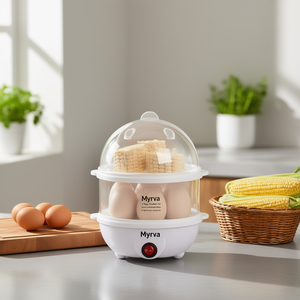 Cuiseur à œufs électrique Myrva à 2 niveaux pour 1 à 6 œufs, appareil de cuisine domestique - Product Image 2