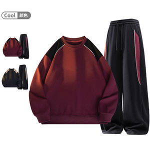 Suéter de hombre con logo personalizado, cuello redondo, manga larga, holgado, estilo americano, novedad 2025, conjunto deportivo para parejas - Product Image 3