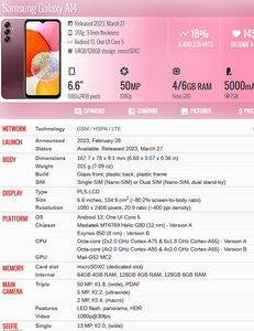 Telefoni Cellulari Sbloccati all'Ingrosso per <span class=keywords><strong>Samsung</strong></span> A14 5G, Smartphone Android <span class=keywords><strong>13</strong></span> Usati, 64GB 128GB - Product Image 6