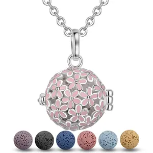 Collier pendentif diffuseur d'huile essentielle, pierre de lave, aromathérapie, bijou de thérapie aromatique