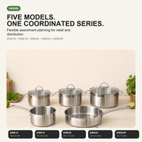 Ensemble de casseroles et poêles en acier inoxydable tri-couches pour la cuisine à domicile, les restaurants, les hôtels et la restauration