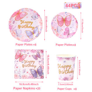 微星库存一次性派对用品套件餐具套装，包括生日派对用餐巾 - Product Image 5