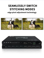 Contrôleur de mur vidéo Pure Hardware avec prise en charge Plug & Play, modes de raccordement 1x1, 1x2, 2x2, entrée 4K60 3840x2160 60Hz, sortie 1080P, certifié FCC CE