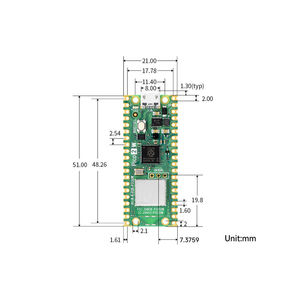 Carte MCU Raspberry Pi Pico 2 W H WH basée sur la puce officielle RP2350, double cœur et double architecture, prise en charge du WIFI/Bluetooth - Product Image 5