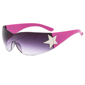 Psn <b>Rimless</b> Shield <b>Sunglasses</b> Y2k Style Unisex UV400 Outdoor Protection - Product Image 2