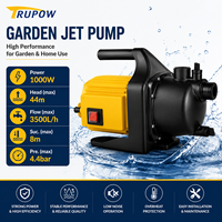 Pompe à jet de jardin personnalisable 1000W à longue durée de vie, débit durable de 3500L/H, auto-amorçante pour maisons familiales et prise d'eau extérieure