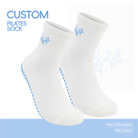 Chaussettes de yoga et de pilates pour femmes, logo personnalisé unique de haute qualité, antidérapantes et respirantes, blanches