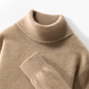 Suéter de <span class=keywords><strong>Cuello</strong></span> <span class=keywords><strong>Alto</strong></span> para <span class=keywords><strong>Hombre</strong></span>, 100% Lana, Otoño, Cálido, Antibolitas, Lavable a Máquina, Color Sólido, Versátil - Product Image 6