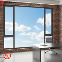 Ventana Abatible Certificada Rolansini para Exteriores, con Revestimiento de Aluminio, Acero Inoxidable, Resistente al Fuego